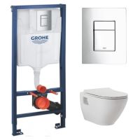 КОМПЛЕКТ Grohe + beWash: Инсталляция 38772001 Grohe Rapid SL + Vettern Унитаз подвесной с функцией биде с сиденьем микролифт белый глянец 82323601+EVB7382 GRH772VET601 — фото 2, Комплекты унитаз + инсталляция