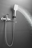 Смеситель для ванны однорычажный с длинным изливом и душем BELZ, хром, арт-B22715 — фото 3, Смеситель для ванны