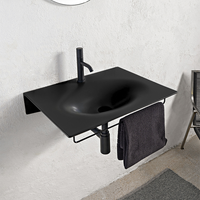 Раковина Scarabeo VEIL подвесная без перелива с одним отверстием цвет черный матовый арт-6102 49 — фото 1, Раковины подвесные