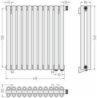 Отопительный радиатор Сунержа Эстет-00 EU50 500х495 11 секций Шампань арт-020-0322-5011 — фото 4, Радиаторы отопления