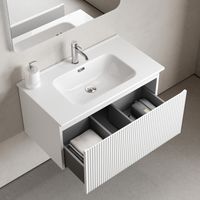 Тумба подвесная SANCOS Snob R 1.0 790х445х406, c одним ящиком оснащенным доводчиками, Bianco , арт. арт-SNR1.080W — фото 4, Тумбы под раковину