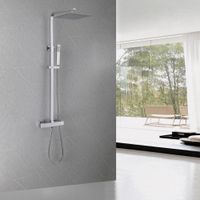 Душевая стойка ABBER Daheim с термостатом без излива, хром арт-AF8260L — фото 2, Душевые стойки