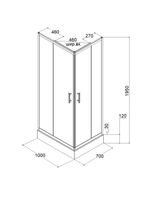 Ограждение VIVA90B N душевое Ceruttispa без поддона (90x90x195) — фото 33, Прямоугольные душевые уголки