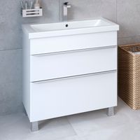 Тумба напольная с умывальником AXIOMA 80 /2 ящ/ с ум. Como 80 / AQUA DE MARCO 5080WGAXI/F/1 — фото 1, Тумбы с раковиной