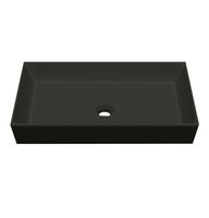 Раковина Scarabeo TEOREMA 2.0 накладная без перелива без отверстий цвет лава матовая с антибактериальным и грязеотталкивающим покрытием BIOKER арт-5102 37 BK — фото 1, Раковины накладные