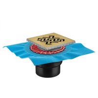 Трап BERGES водосток ZENTRUM Antik 150х150, бронза, выпуск D50/75/110 H74 вертикальный арт-094465 — фото 6, Трапы для душа