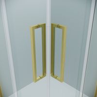Душевое ограждение Grossman Cosmo (100х100х195) квадрат,раздвижная,золото сатин,стекло прозрачное, 1 место арт-300.K33.02.1010.32.00 — фото 7, Квадратные душевые уголки
