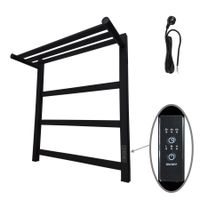 Полотенцесушитель электрический ВИД 81-10 ПРОФИЛЬНЫЙ с полкой 600х500, скр.монтаж, СНШ, черный матовый(RAL 9005), (Ferrum, равномерные перкаладины), Маргроид арт-8110p-6050-1083-9005R — фото 5, Электрические полотенцесушители