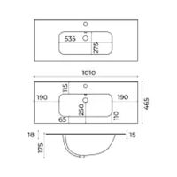 Раковина-столешница La Fenice Slim Line 100 FNC-06-TER-100 — фото 2, Консоли