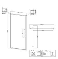 Дверь в нишу Niagara Nova NG-35-8AGR (80х195) распашная,графит,стекло прозрачное,1 место — фото 12, Распашные душевые двери