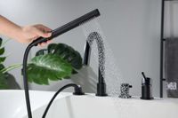 Смеситель на борт ванны на 4 отв. AQUATEK, матовый черный AQ1348MB ЕВРОПА — фото 6, Смесители на борт ванны