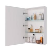 Шкаф зеркальный Lemark UNIVERSAL 50х80 см 1 дверный, петли слева, цвет корпуса: Белый глянец арт-LM50ZS-U — фото 1, Зеркальные шкафы в ванную