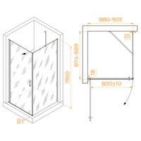 Душевой уголок RGW LE-034 (LE-003 + Z-14) 900x900 351203499-11 — фото 1, Душевые уголки