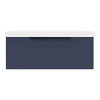 Тумба под раковину подвесная La Fenice SIMPLA FNC-01-SIM-BG-100, синяя — фото 1, Тумбы под раковину