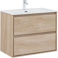 Товар: Тумба с раковиной Aquanet Милан 80 цв. дуб светлый 00340169 - фото 1 Тумба с раковиной Aquanet Милан 80 цв. дуб светлый 00340169 — фото 1, Тумбы с раковиной