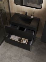 Orange Line тумба подвесная с раковиной, черный матовый арт-Li-80Tub+BLRA — фото 7, Тумбы с раковиной