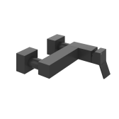 Смеситель для душа, Gessi, Rettangolo K, тип открывания воды-однорычажный, тип регулирования воды-керамический картридж, монтаж-настенный, отверстия для монтажа-2, цвет-Black XL арт-53031.299 — фото 1, Смеситель для душа