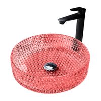 Раковина накладная стеклянная ABBER Glas AK2301OR красная — фото 1, Раковины накладные