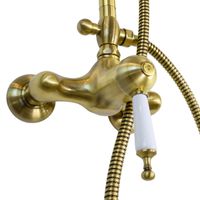 OXFORD Душевой настенный гарнитур (см-ль д/душа/колонна RETRO/верхн.душ/шланг/ручной душ),бронза 32573 — фото 4, Душевые гарнитуры