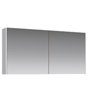 Зеркальный шкаф 120 см с двумя дверьми на петлях с доводчиком. Цвет белый арт-MOB0412+MOB0717W — фото 1, Зеркальные шкафы в ванную