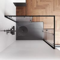 W94G-403-12090-BT Душевое ограждение X-Joy Square Slide 120х90, черный, прозрачное — фото 1, Душевые кабины и ограждения