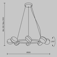 Подвесной светильник Maytoni MOD299PL-L80BS3K — фото 8, Подвесные светильники