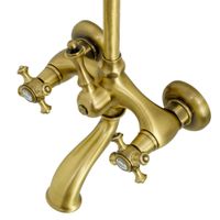 Товар: PRESTIGE Душевой настенный гарнитур (см-ль д/ванны/колонна/верхний душ/шланг/ручной душ), бронза 32124 - фото 2 PRESTIGE Душевой настенный гарнитур (см-ль д/ванны/колонна/верхний душ/шланг/ручной душ), бронза 32124 — фото 2, Душевые стойки