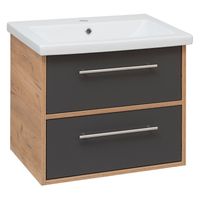 Тумба подвесная с умывальником MELBOURNE 60 /дуб/серый/ AQUA DE MARCO 5060GCMEL/H/V.2.0 — фото 3, Тумбы с раковиной