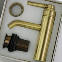 ERMITAGE MINI См-ль д/раковины моноком., ручка сверху латунь, донный клапан "click-clack", бронза арт-31414 — фото 3, Смесители для раковины