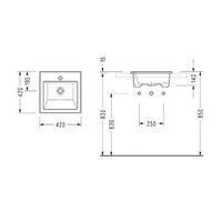 WASHBASIN Раковина 42*42 см (антибакт покр) 3014 — фото 2, Раковины подвесные