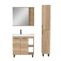 Пенал напольный Onika Легран 30 Дуб галифакс Универсальный арт-403083 — фото 5, Пеналы для ванной комнаты