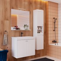 Тумба Lemark ROMANCE 80 см под 1 раковину, подвесная/напольная, 2-х дверная, цвет корпуса, фасада: Б арт-LM07R80T — фото 6, Тумбы под раковину