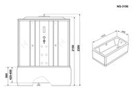 Душевая кабина Niagara Ultra NG-3150-01 (150х70х220) высокий поддон(56см),стекло матовое,4 места 31500164 — фото 10, Душевые кабины