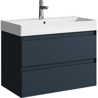 Подвесная тумба с двумя ящиками 81 см, цвет серый с умывальником арт-GE01082GRM — фото 3, Тумбы с раковиной