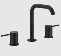 Смеситель для раковины, Gessi, 316 Flessa, тип открывания воды-вентильный, тип регулирования воды-керамическая кран-букса, монтаж-на раковину/столешницу, отверстия для монтажа-3, высота, мм-205, вынос излива, мм-156, тип излива-неподвижный, донный клапан-отсутствует, тип подводки-гибкая, стандарт подвода воды-3/8", цвет-черный матовый арт-54012.299 — фото 2, Смесители для раковины