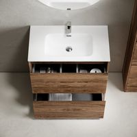 Тумба под раковину SANCOS Libra Floor напольная, 790х450х840, c двумя ящиками оснащенными доводчиками, дуб чарльстон, арт. арт-LB80FECH — фото 8, Тумбы под раковину