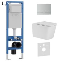 Комплект 3в1 IBERICA BLANCA инсталляция SILENCIO MINI, унитаз TOLEDO ALTO белый, кнопка смыва INOX-S хром матовый (IB.001M.TLA.231.1601) — фото 1, Комплекты унитаз + инсталляция