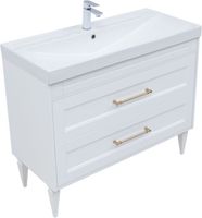 Товар: Тумба с раковиной Aquanet Бостон new 100 (Flash) цв.белый сатин, ручки золото 00347848 - фото 1 Тумба с раковиной Aquanet Бостон new 100 (Flash) цв.белый сатин, ручки золото 00347848 — фото 1, Тумбы с раковиной
