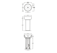 Колонна SIMAS BALLOON напольная цвет белый CN301 слив в пол — фото 2, Консоли для раковины