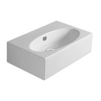 Раковина SIMAS LFT Spazio подвесная или накладная с одним намеченным отверстием цвет белый LFT54 — фото 1, Раковины накладные