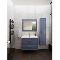 Тумба под раковину подвесная La Fenice Cubo TWIN , синяя арт-FNC-01-CUB-BG-80-2 — фото 6, Тумбы под раковину