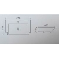 Товар: Раковина Azario 79,5х47,5х21 подвесная, белый арт-AZ-40094 - фото 2 Раковина Azario 79,5х47,5х21 подвесная, белый арт-AZ-40094 — фото 2, Раковины подвесные