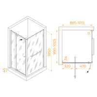 Душевой уголок RGW PA-44-1 (PA-02 + Z-060-1) 900x1000 410844190-011 — фото 1, Прямоугольные душевые уголки