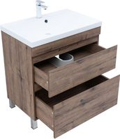 Тумба под раковину Aquanet Нота New 75 напольная, дуб веллингтон табак арт-00344142 — фото 1, Тумбы под раковину