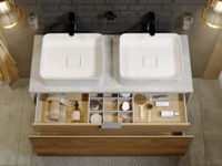 Товар: Подвесная тумба 120 см с двумя ящиками: основной и внутренний, скрытый за фасадом. Цвет дуб балтийский/бетон светлый; с умывальником арт-MOB0112DB+MOB0712BS - фото 4 Подвесная тумба 120 см с двумя ящиками: основной и внутренний, скрытый за фасадом. Цвет дуб балтийский/бетон светлый; с умывальником арт-MOB0112DB+MOB0712BS — фото 4, Тумбы с раковиной