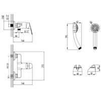 Смеситель для душа Azario с ручным душем, хром арт-AZ-HU245905 — фото 5, Смеситель для душа
