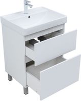 Тумба под раковину Aquanet Вега 60 напольная, белый глянец арт-00344121 — фото 2, Тумбы под раковину