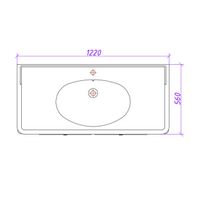 раковина 1220x560x240 SN1200 — фото 1, Раковины встраиваемые сверху