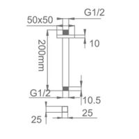 Держатель верхнего душа потолочный Gllon ST005 07040050-06 — фото 1, Держатели для душа