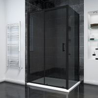 Душевой угол Veconi Rovigo RV-055BT, 1200х800х1950, черный матовый, тонированное стекло RV055BT-12080-05-C8 — фото 1, Душевые уголки